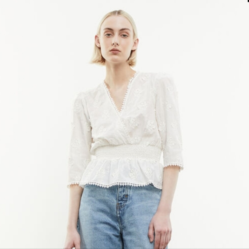 The Kooples White Embroidered Top